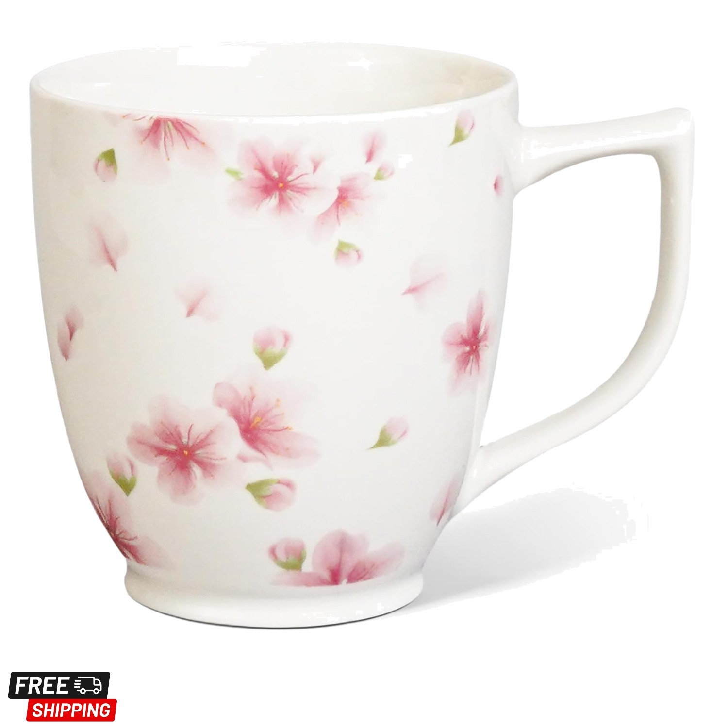 Ceramic Coffee Mug – Cherry Blossom Cup, 15 oz Froal Mug for Coffee Milk Latt…