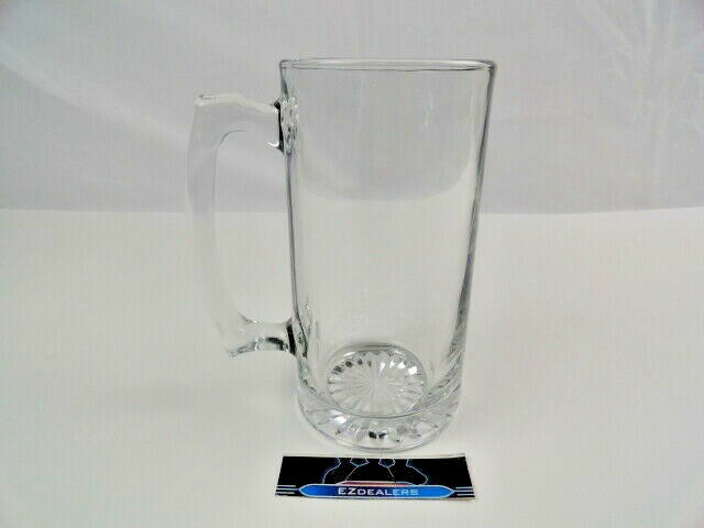 Beer Mug with Handle 26 oz – Clear Glass, Heavy, Bar Style