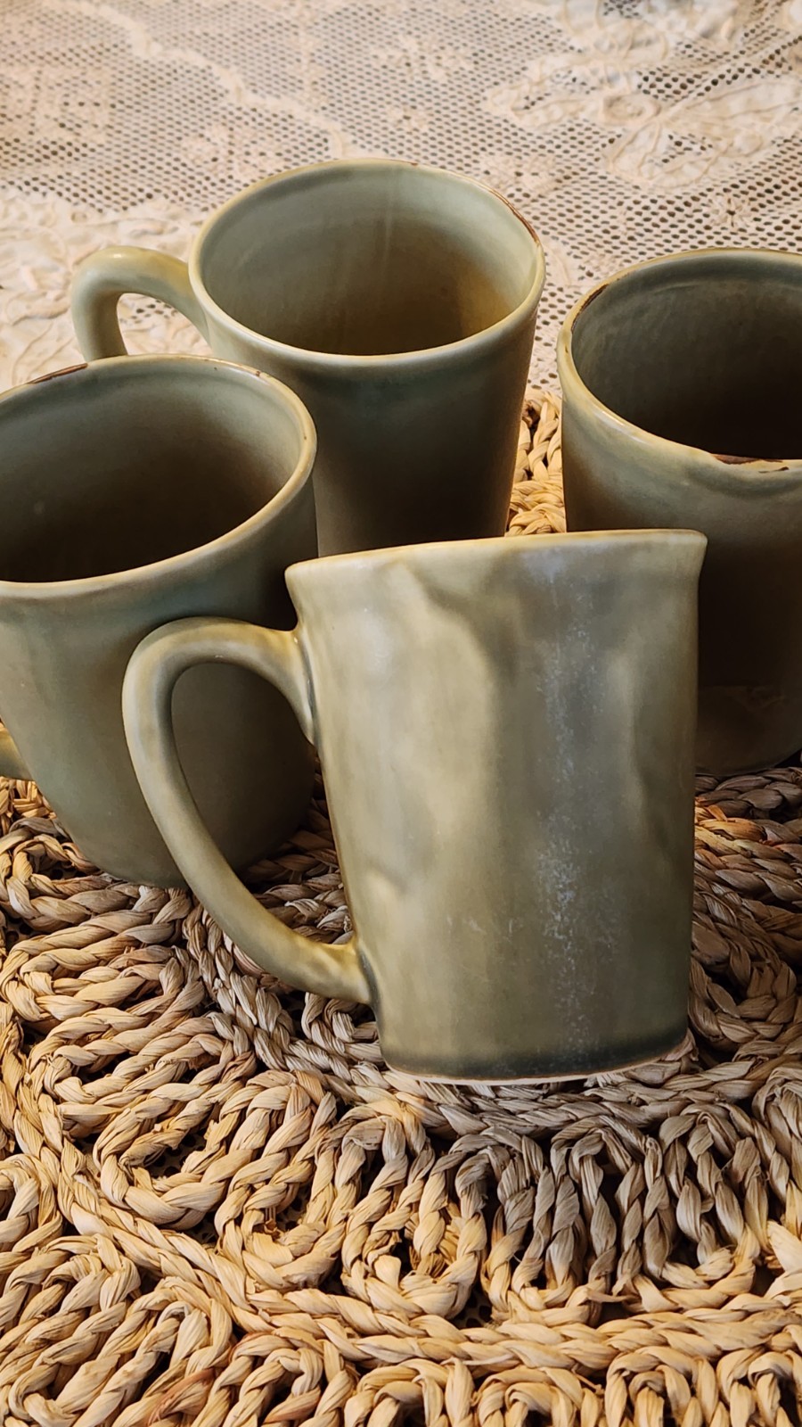 Coffee mugs – Vance Kitira Contour Herbal Green Mugs 4×3″ 10oz Set Of 5