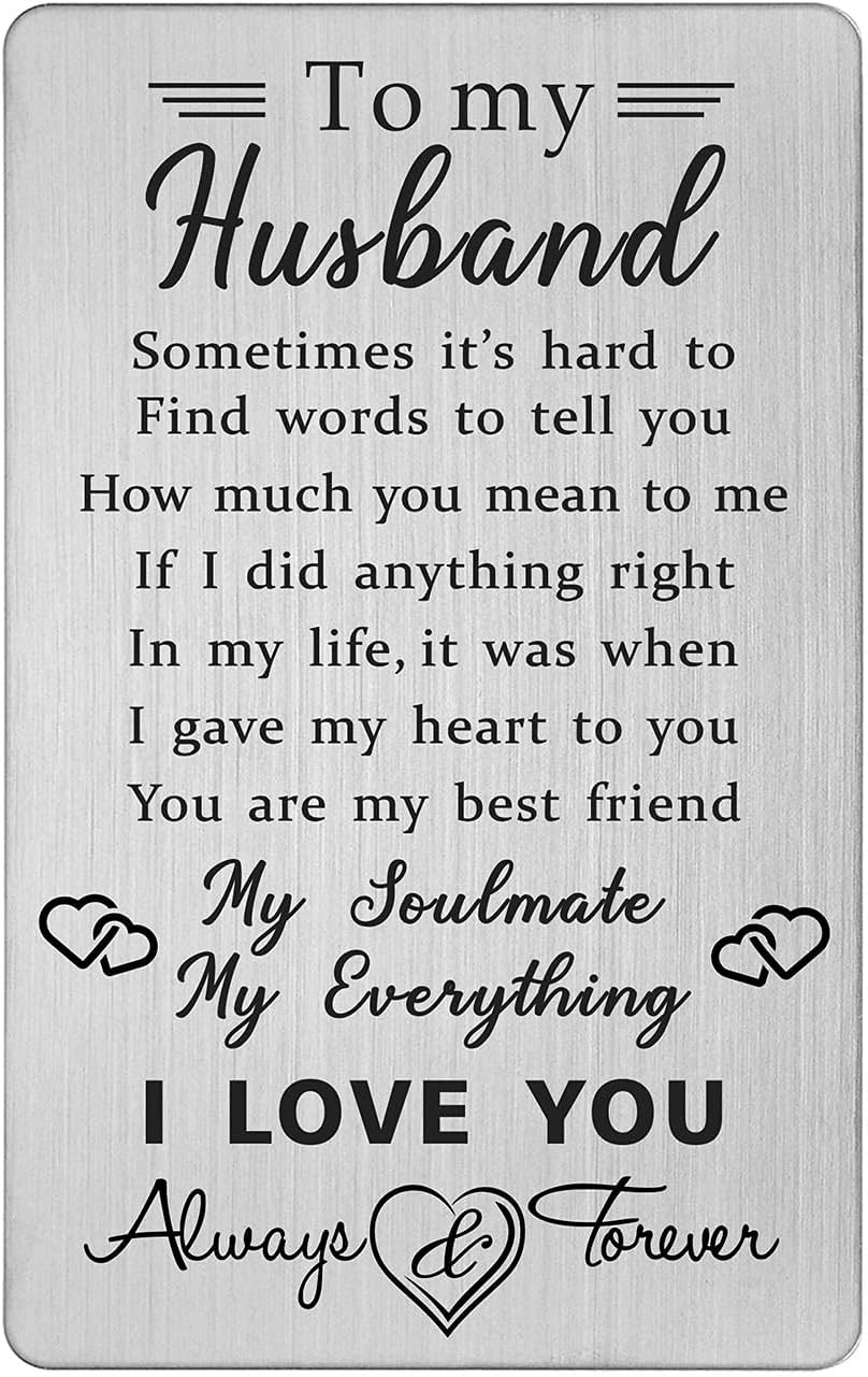Husband Wallet Card Father‘S Day Gifts from Wife, I Love You Gifts for Him Husba