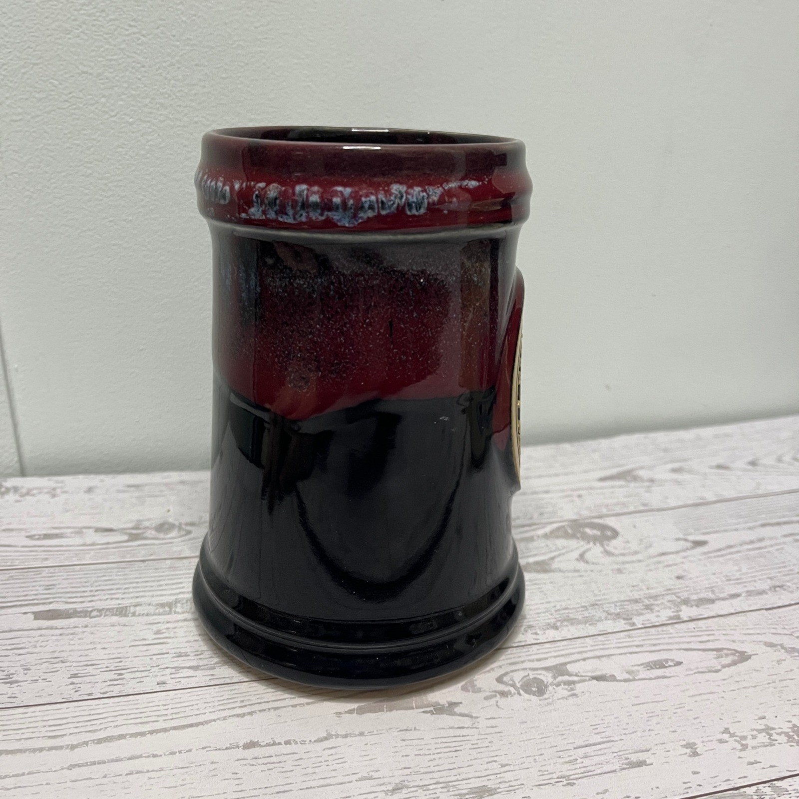 Iron Hill Brewery 2011 Club Member Mug Drip Glaze Pottery Stoneware Stein Red