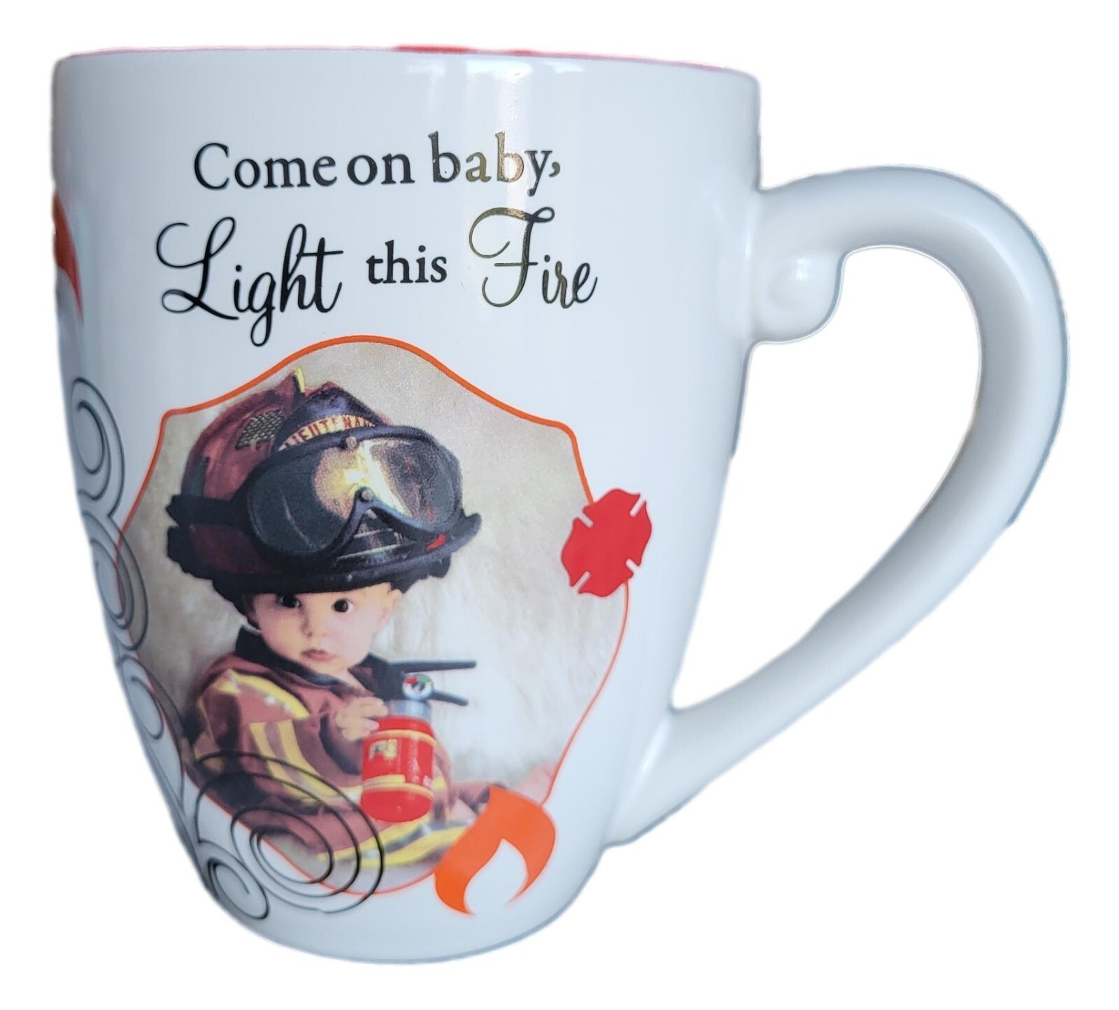 Fireman Mug Ceramic Coffee Cup – Come on Baby Light My Fire – Occupation Gift