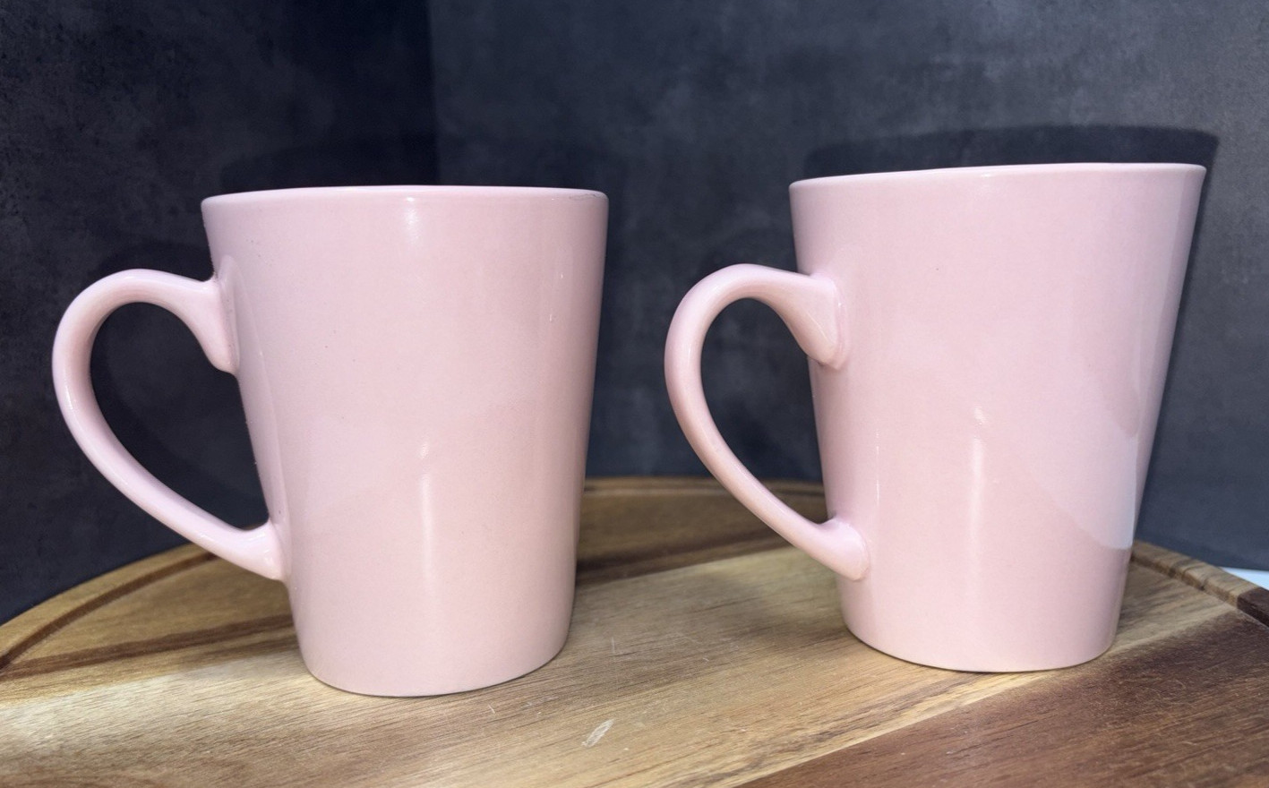 Set of 2 Blush Pink Ceramic Latte Coffee Mugs Unbranded