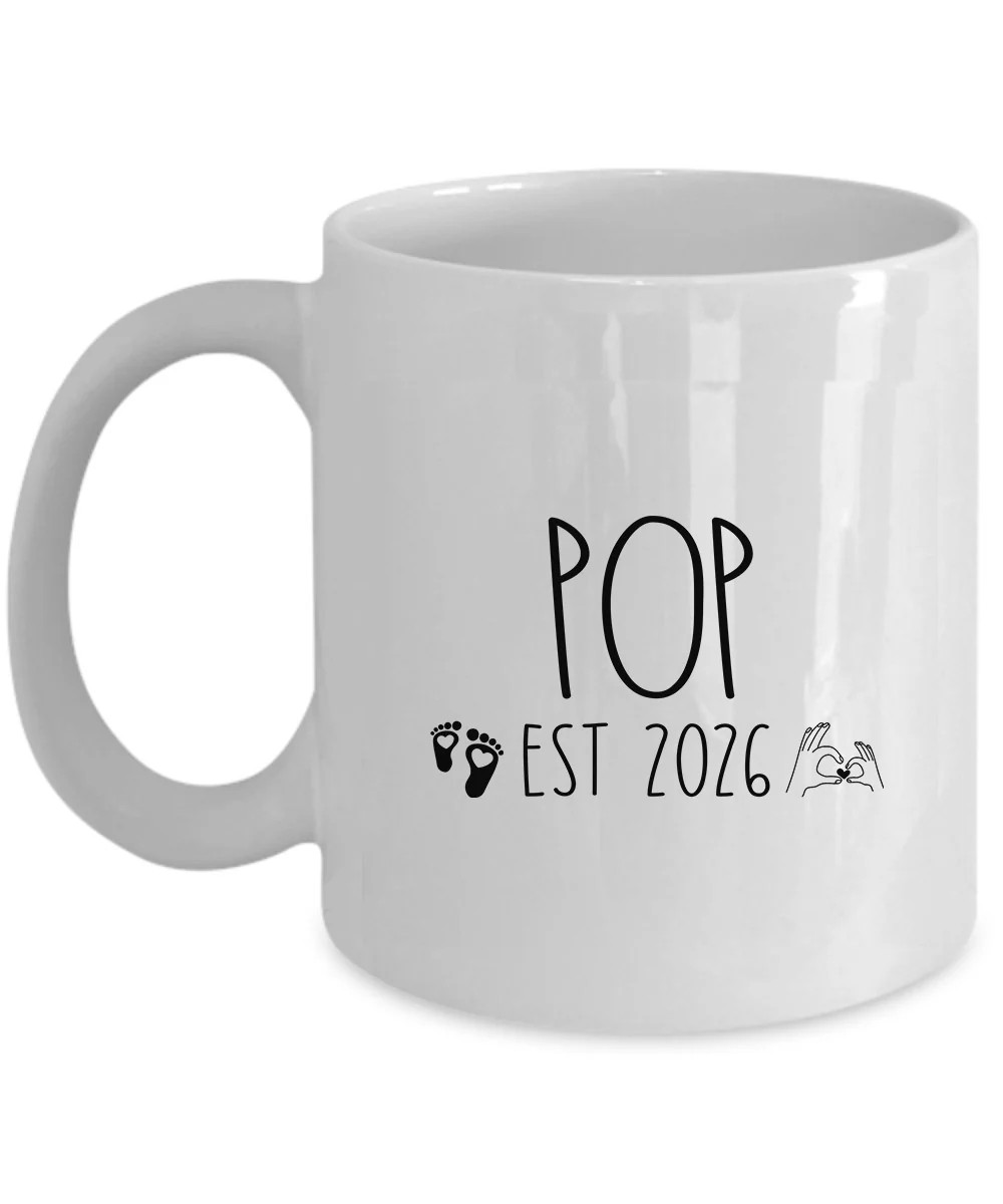 Pop EST 2026 Coffee Mug Funny Pop Tea Cup Father’s Day Christmas Gift For Him