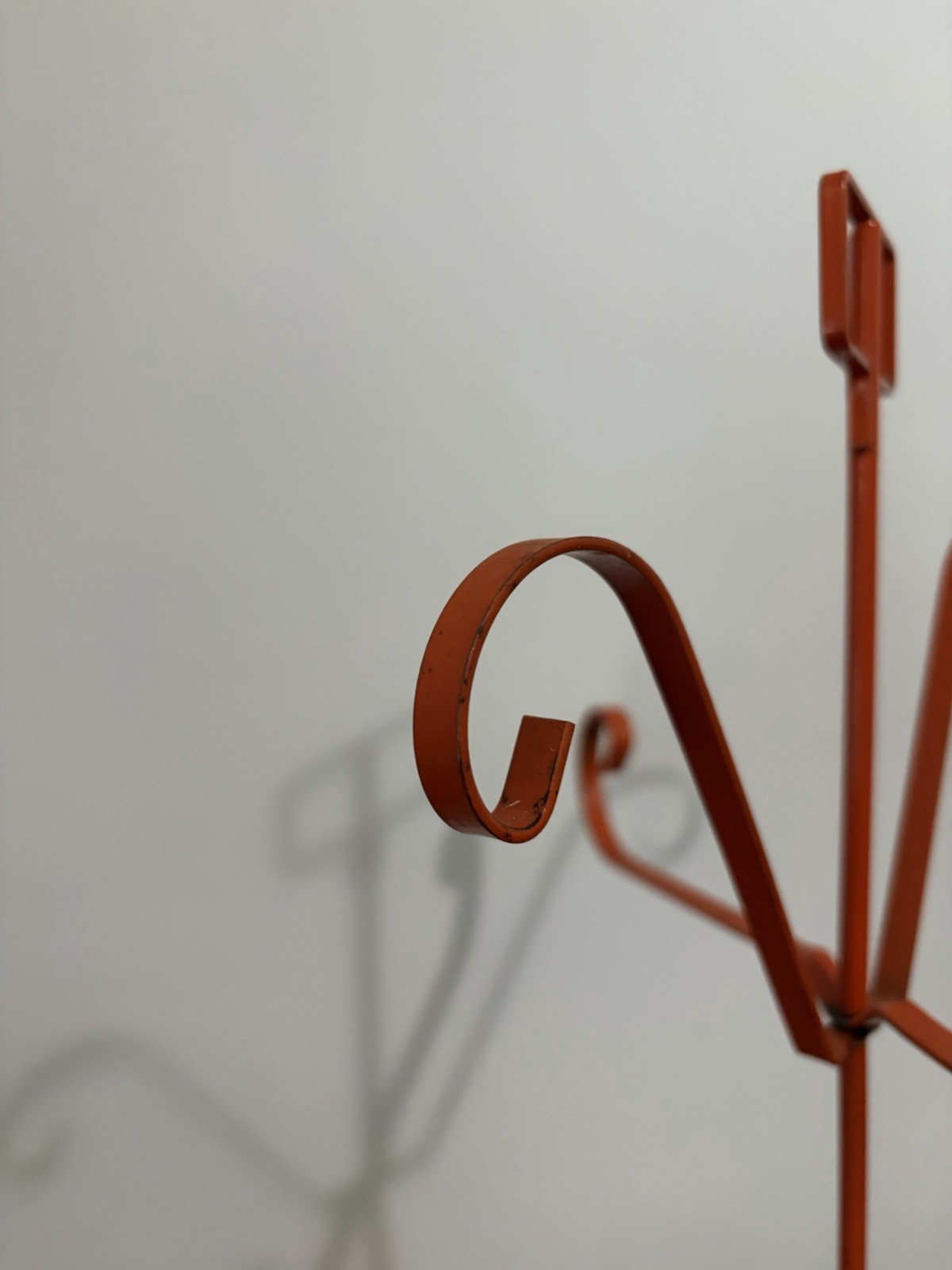 Vintage 70s Metal Mug Tree Holder JAPAN MCM Mid Century Modern Orange Heart Bar