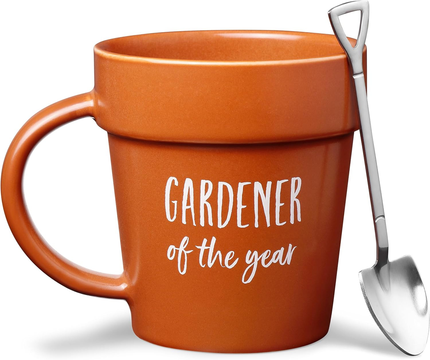 Gardener Coffee Mug Gift – Funny Plant Pot Mug with Shovel Spoon – Cool Coffee M