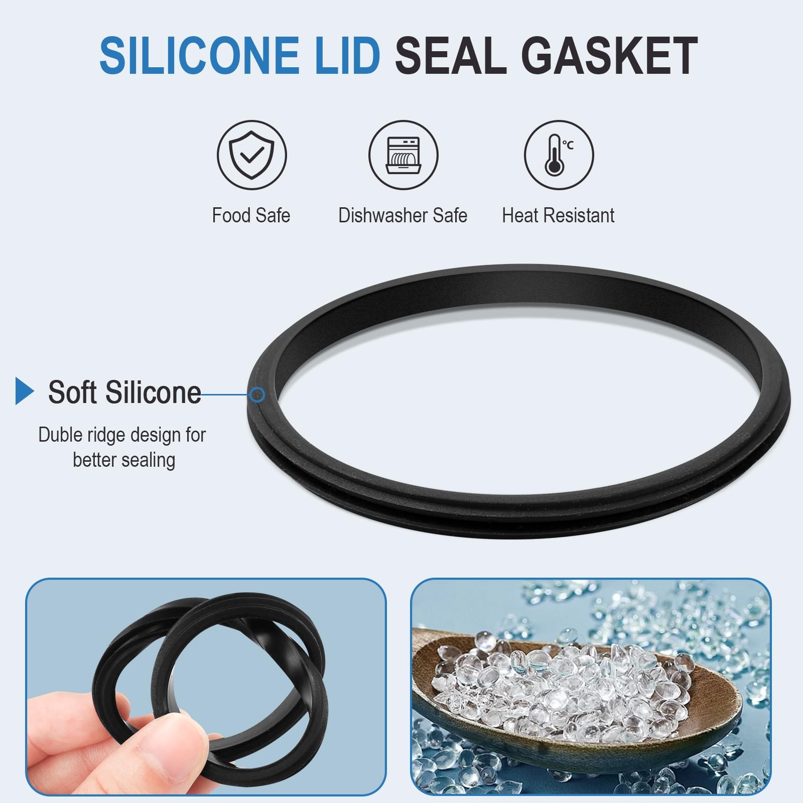 6pk Tumbler Lid Gasket Replacement Rubber Seal O Ring For Travel Mugs Leak Free