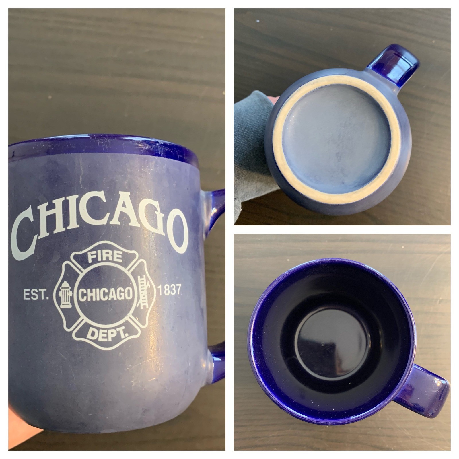Chicago Fire Department Ceramic Coffee Mug Blue EST 1837 Emblem