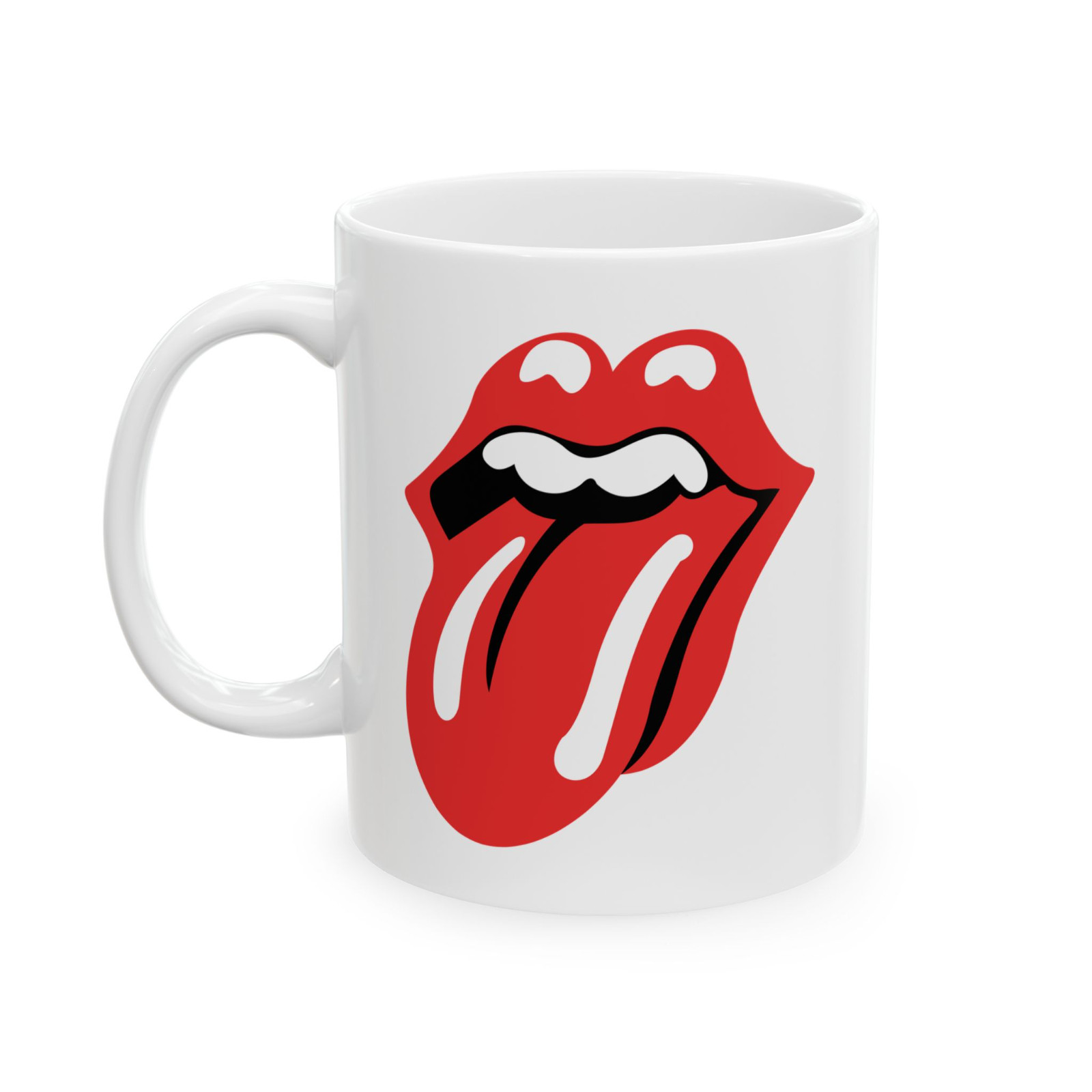 Rolling Stones Lips Logo Mug 11oz Coffee Tea Cup Classic Rock Music Fan Gift
