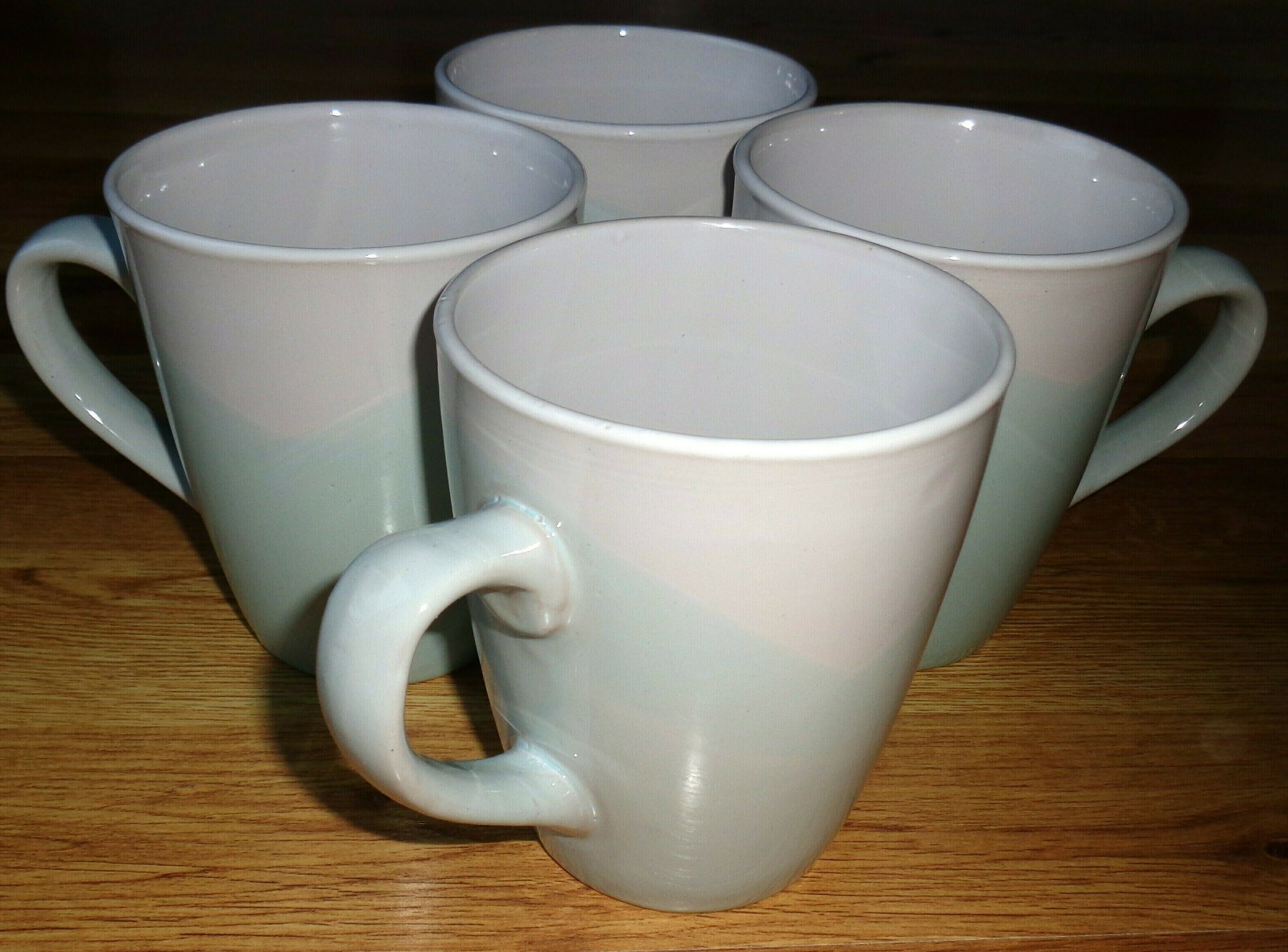 (4) AMERICAN ATELIER ‘Oasis Mint’ 14oz. 4½” COFFEE MUGS: Stoneware, Set of 4