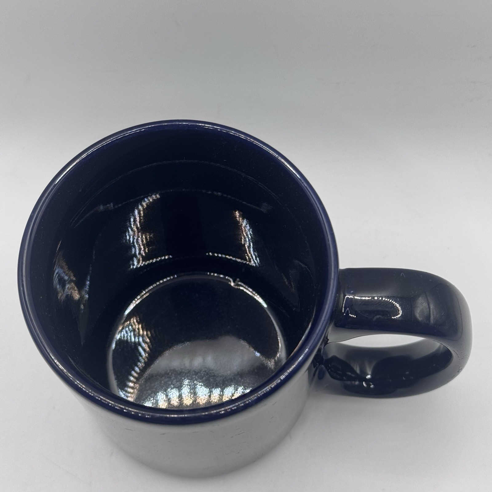 Solid Color Oversized Coffee Mug With Classic “C-Style” Handle, Dark Blue