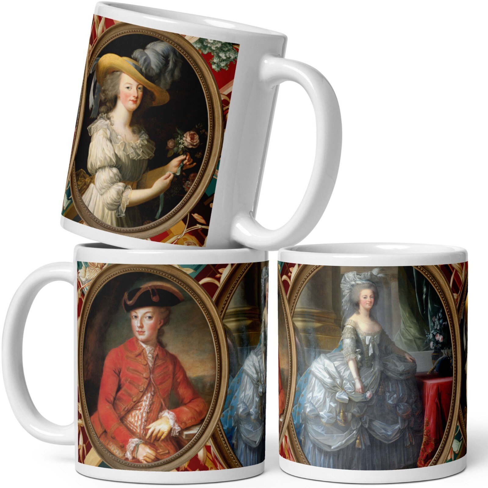 Marie Antoinette Mug – French Queen 3 Portraits | Royalty Gift, Historic Art Mug