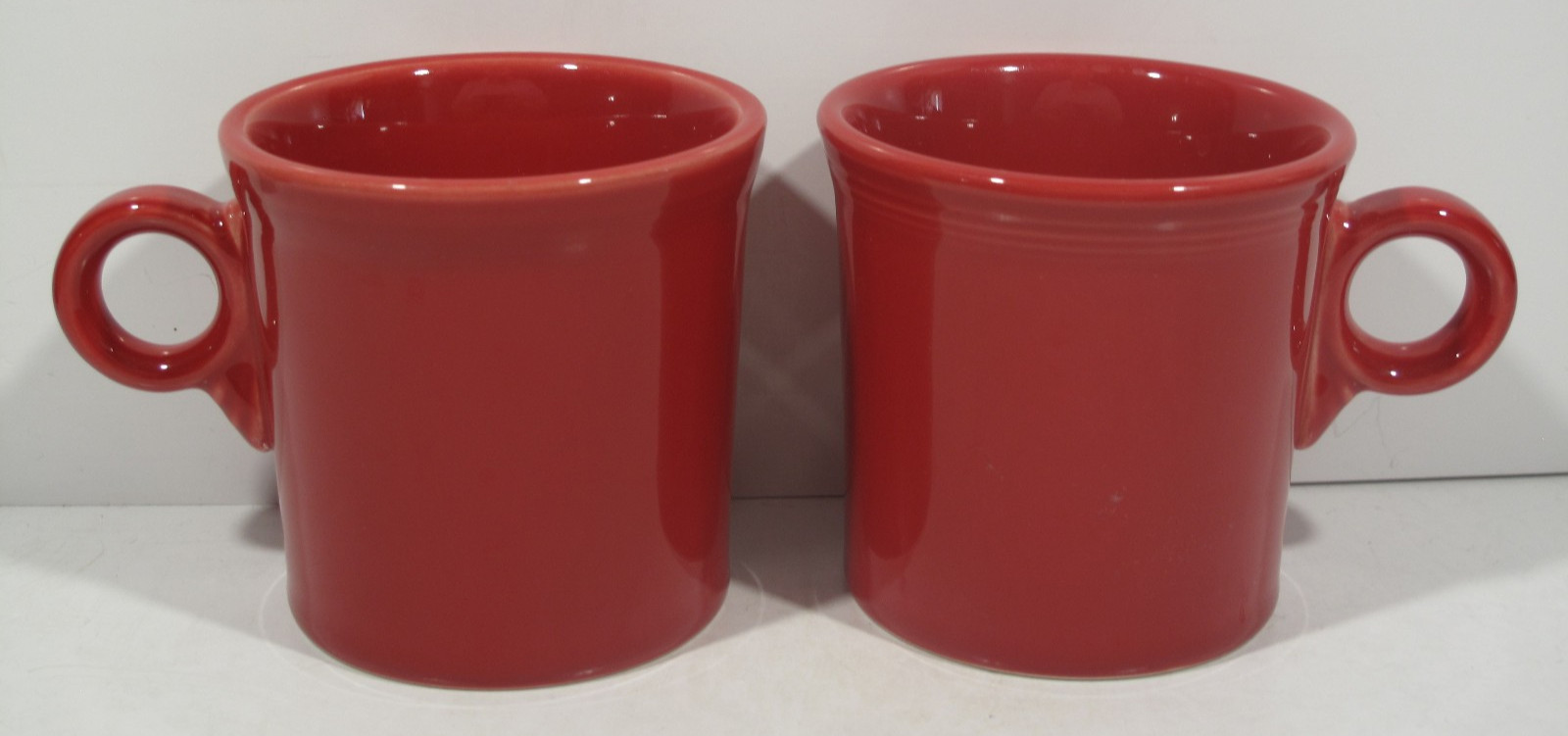Set of 5 FIESTAWare Coffee Cocoa Tea Cups Mugs With O Handles Red Purple Retro