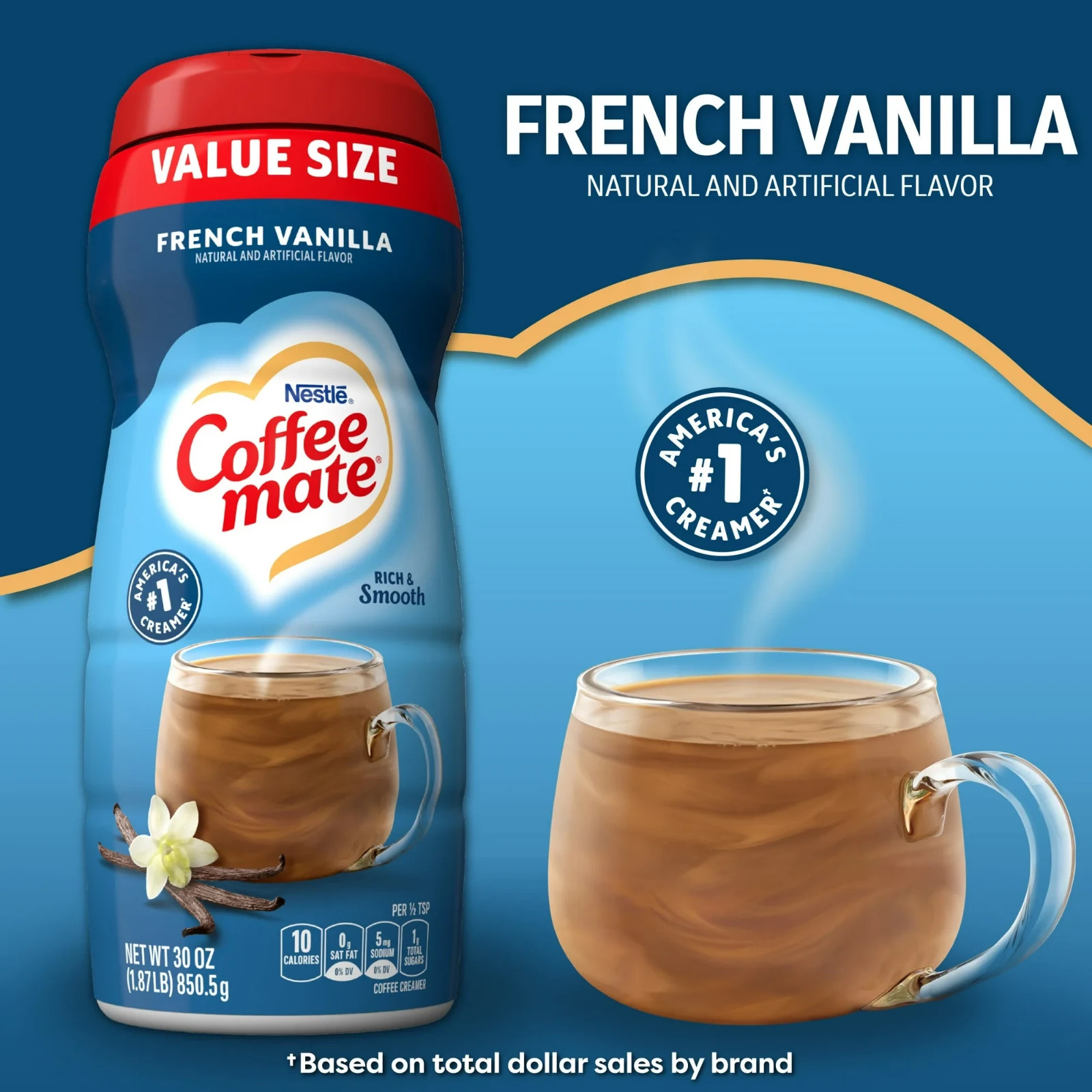 Nestle Coffee mate French Vanilla Powder Coffee Creamer, 30 oz, Free Delivery