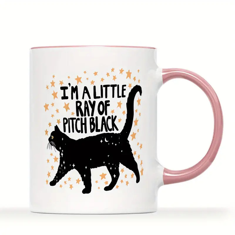11 oz, black cat funny Mug birthday gift drinking cup ceramic room decoration