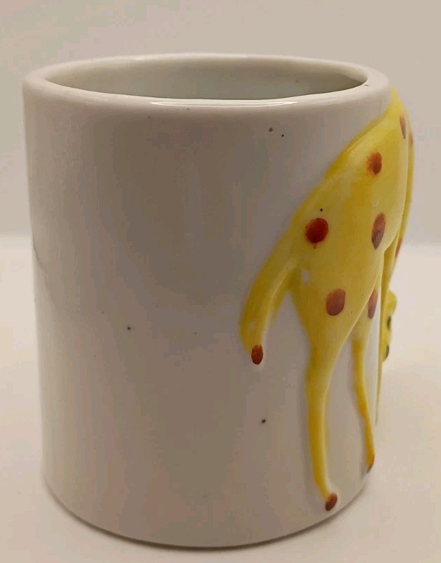 Vtg. 1970’s Enesco Giraffe Ceramic Kids Mug Hand Painted 3D Neck Mug Handle