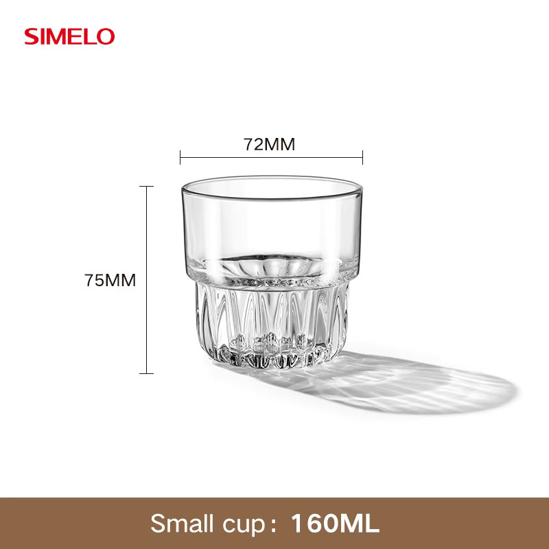 SIMELO 160ml Superior Quality High Borosilicate Glass Coffee Cup Bar Cafe Cockta