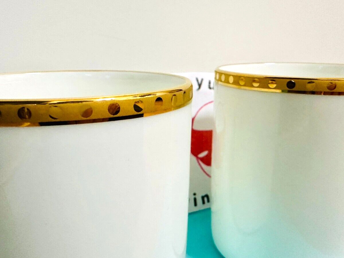 Tiffany & Co. Gold Band White Mug Cup 2 Pieces Pair Set Made In Japan