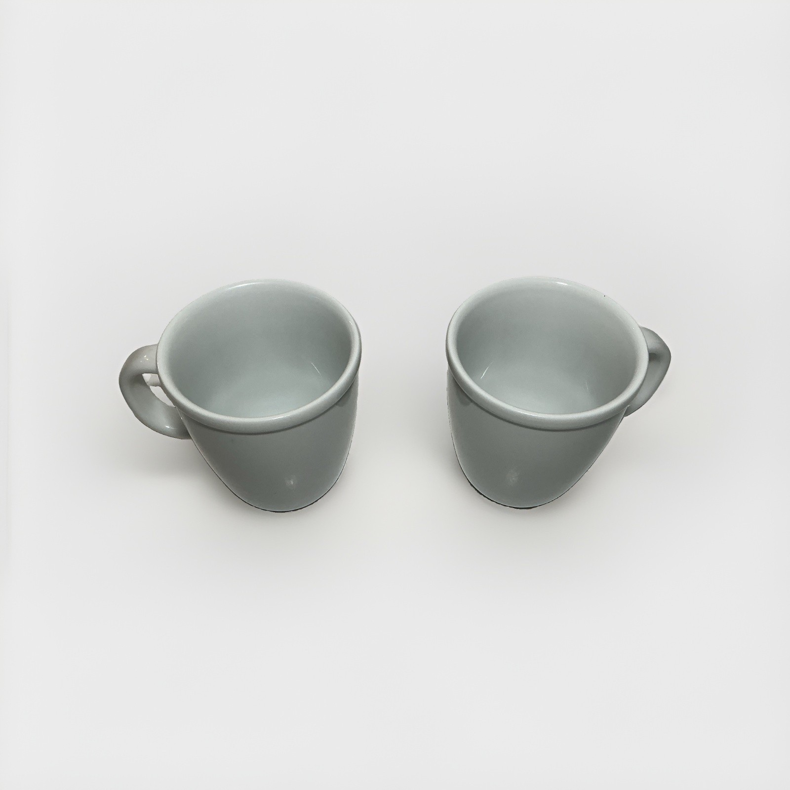 Discontinued White Ceramic Bodum Corona 4 Inch Set Of 2 Coffee Mugs Cups 10 Oz