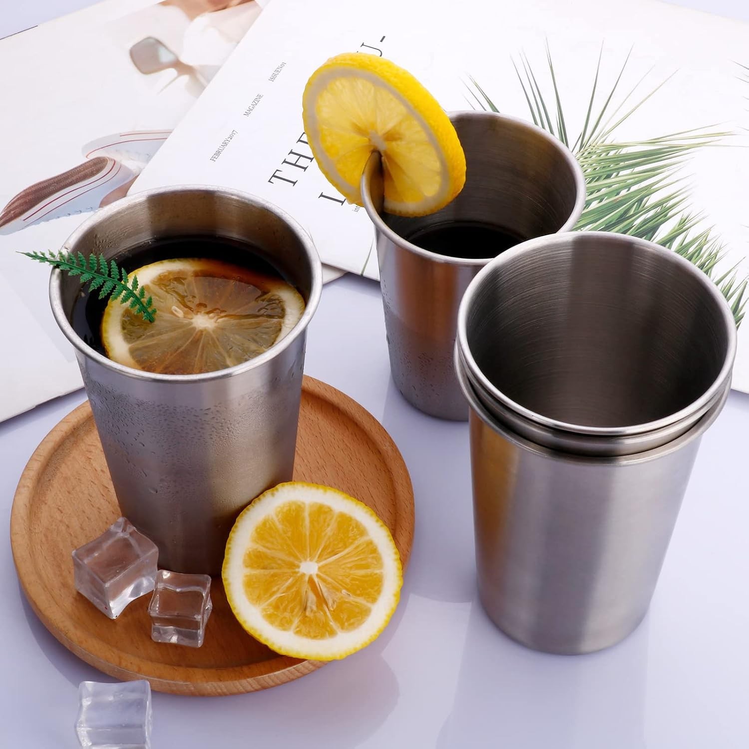 4 Pack Unbreakable Stainless Steel Cups 10Oz Metal Drinking Cup for Camping