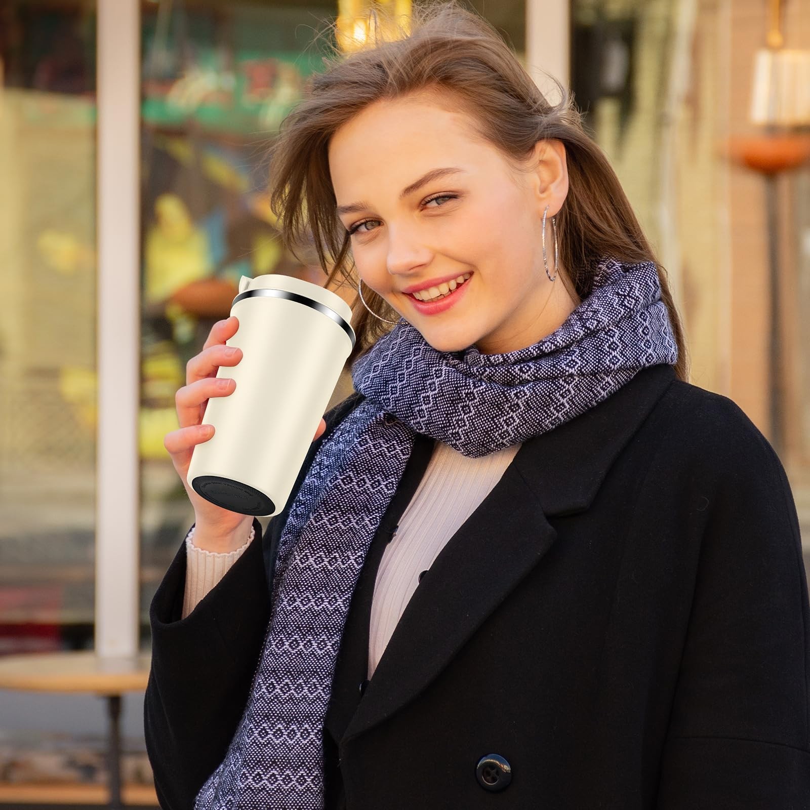 12 oz Stainless Steel Vacuum Insulated Tumbler – Coffee Travel Mug Spill Proo…