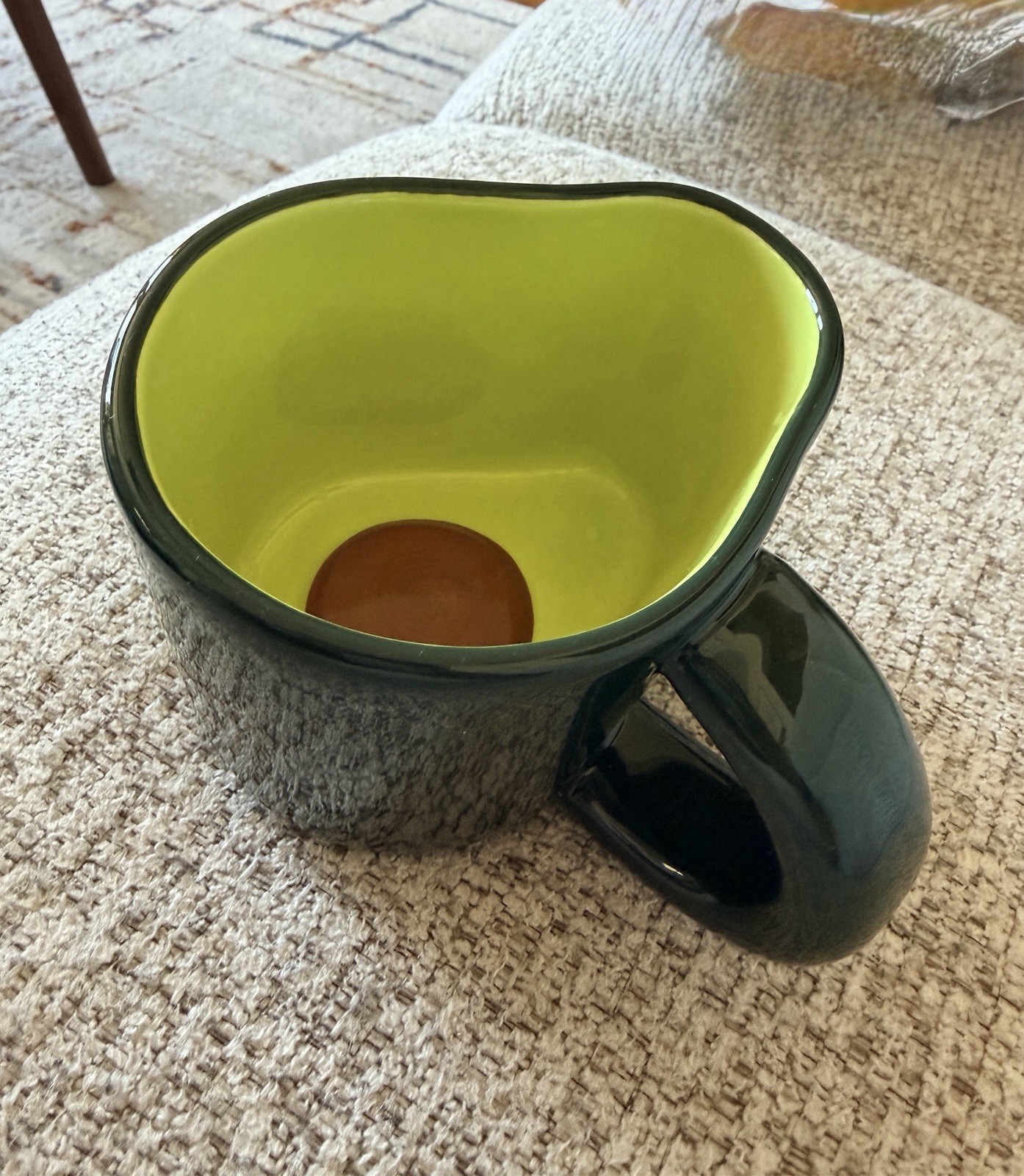 Green & Yellow Figural Decorated Ceramic Coffee Mug, 12 fl oz Contemporary