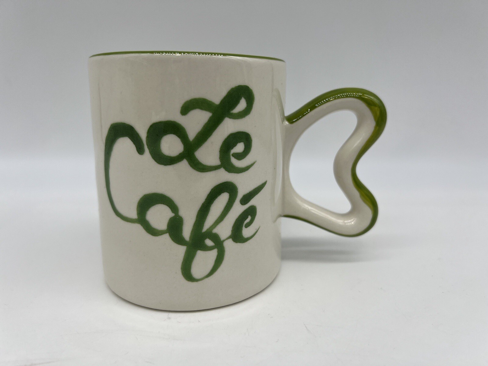 Anthropologie Harlie Brown Studio Belle Journée Stoneware Mug “ Le Cafe”