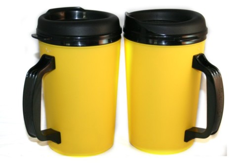 2 Foam Insulated 20 oz. Thermo Serv Travel Coffee Mugs