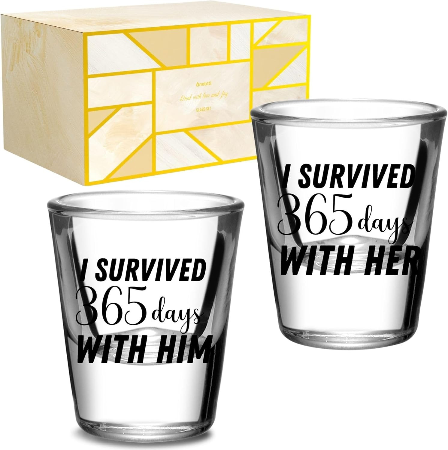 Anniversary Cups for Couples, 1 Year Anniversary Funny Gifts for Boyfriend Girlf