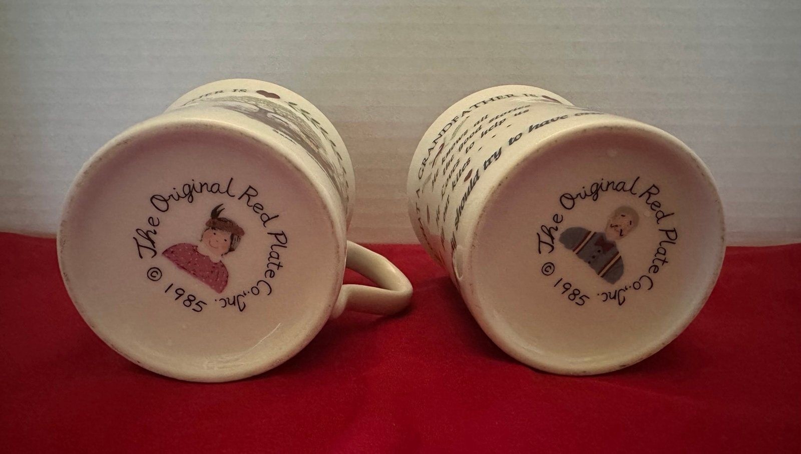 Two piece set of “What a Grandmother Is/What a Grandfather Is” Porcelain Mugs