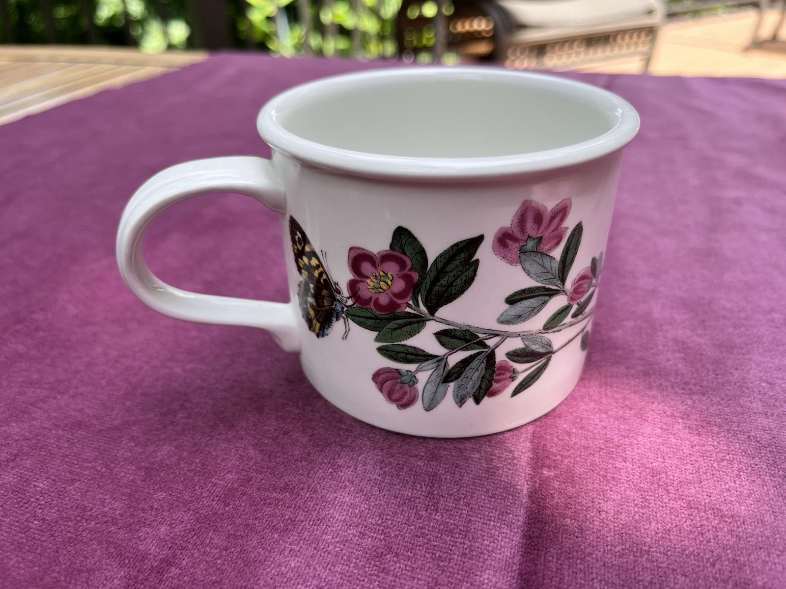 Portmeirion Botanic Garden 10 oz Ceramic Mug Floral Butterfly Microwave Safe