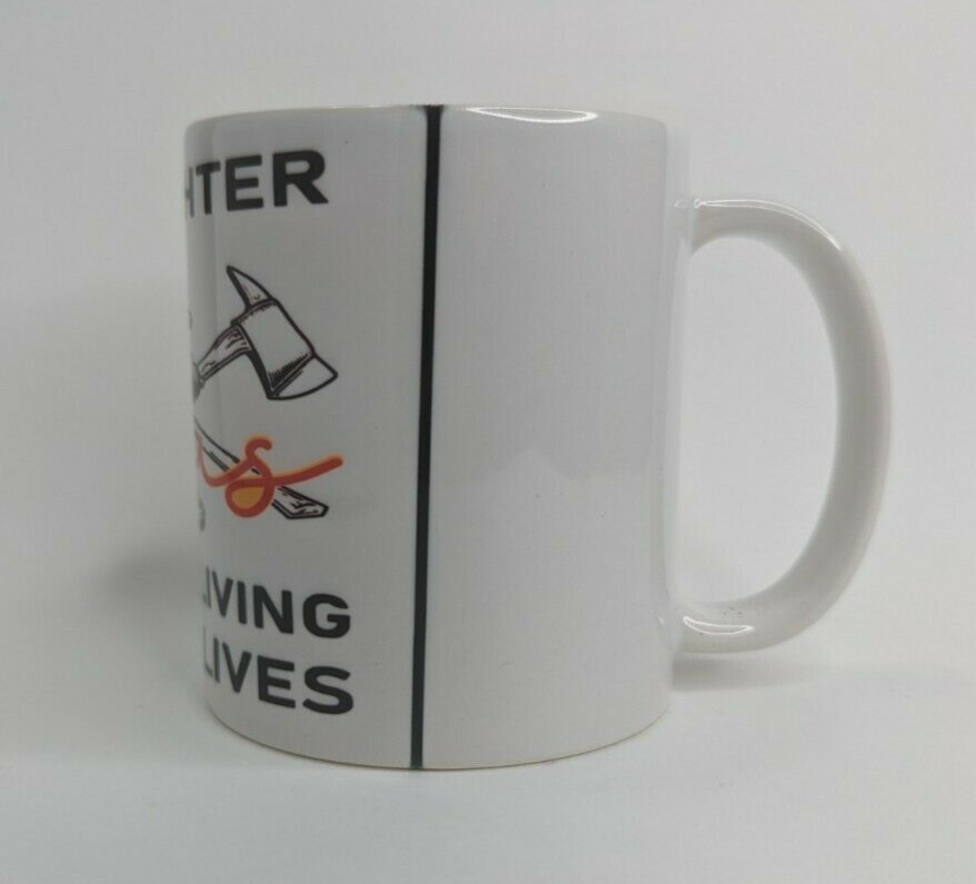 Firefighter Make a Living Saving Lives Jesus Coffee Mug 12oz Axe Fire Hydrant