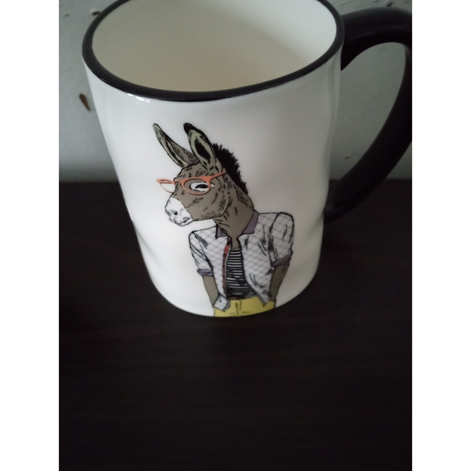 Signature Housewares Hipster Animal Mugs Set of 2 Tiger and Donkey Stoneware