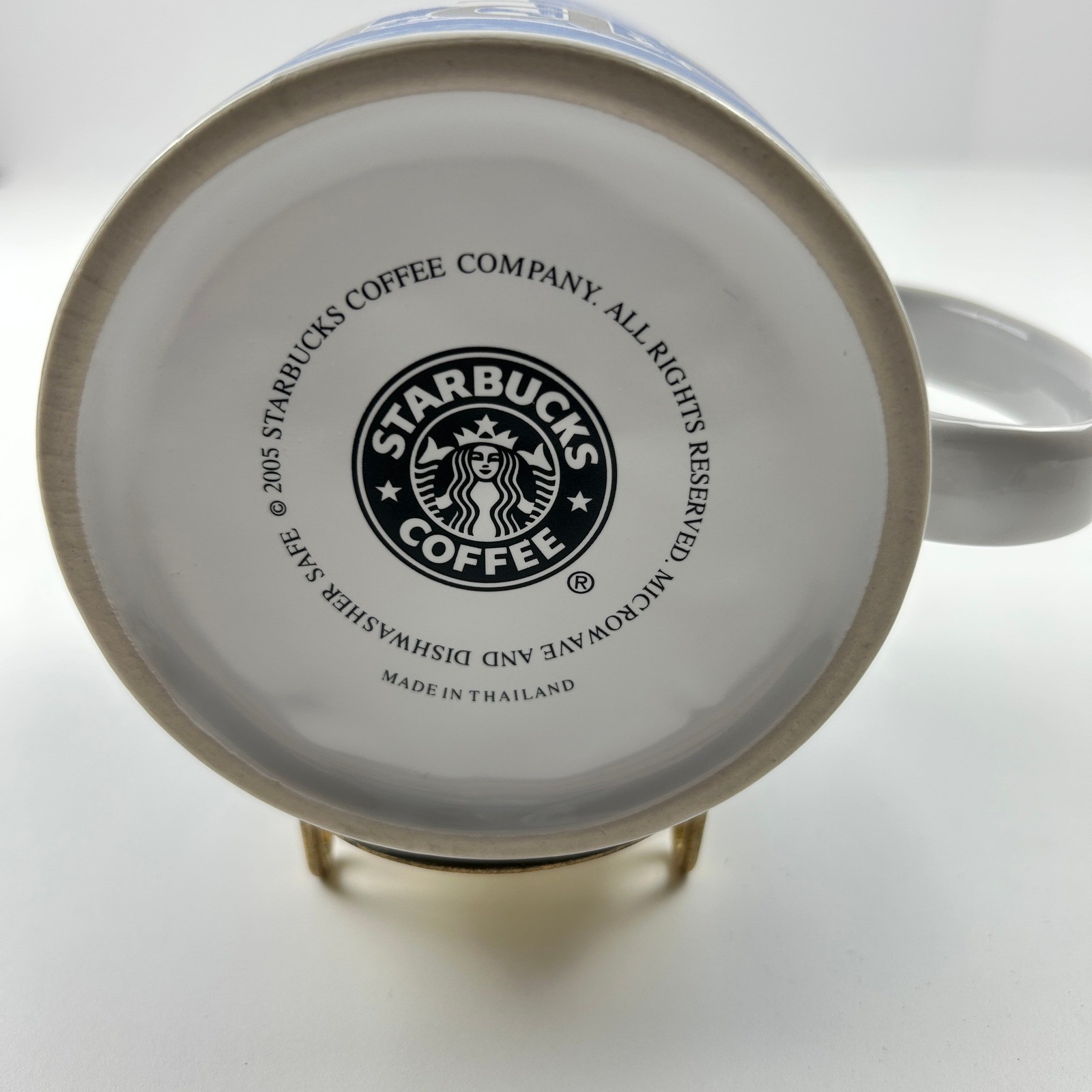 Starbucks 2005 Bahamas Architect Series Blue Sailboat Coffee Mug Thailand