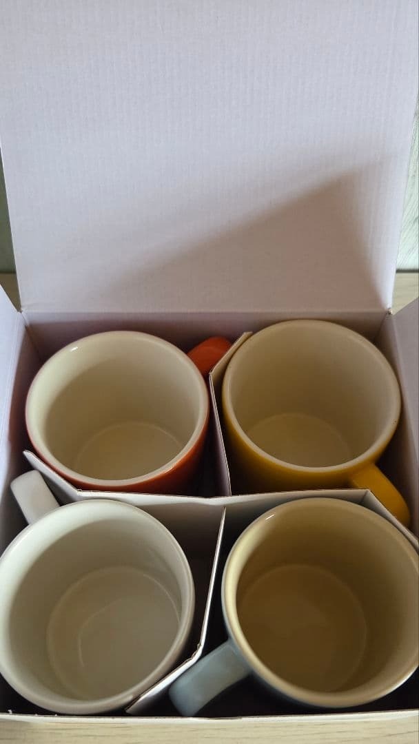 Le Creuset Coffee Mug Cup Set of 4 350ml 12oz The Elements Collection Japan NEW