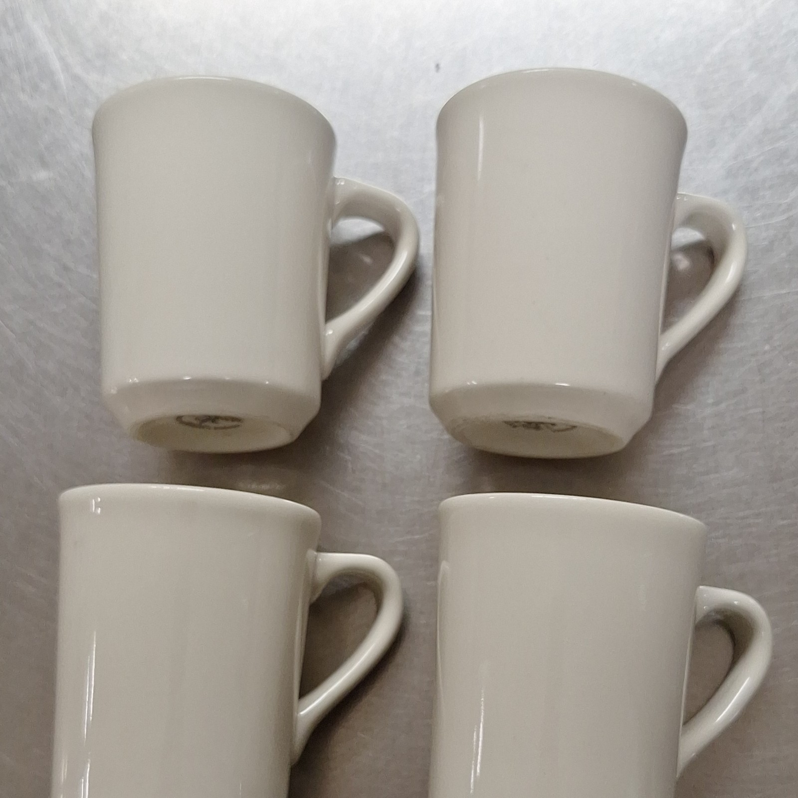 Homer Laughlin China White Coffee Mug Set Four-Piece Round China