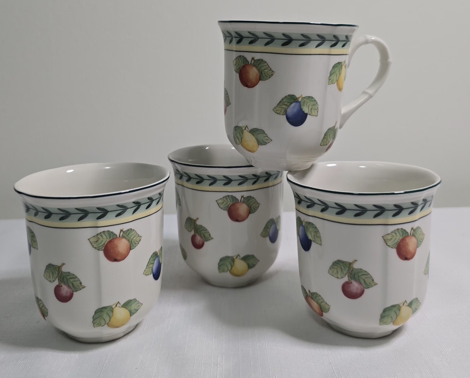 Villeroy & Boch French Garden 4 set of Mugs, likely used, 3 Luxembourg 1 Germany