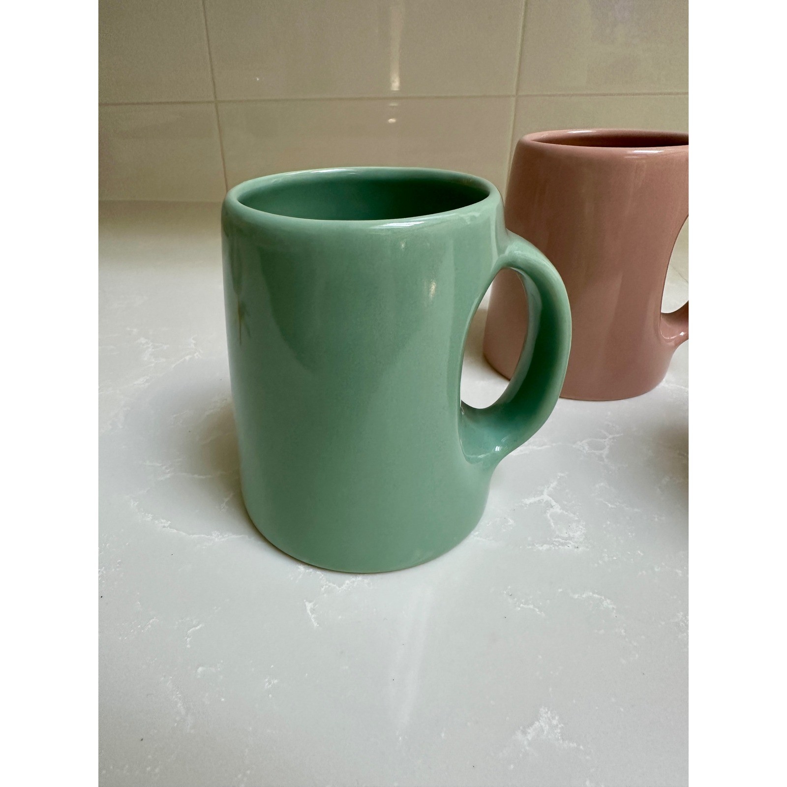 Vintage 1970s Omnibus Pastel Mid Century Modern Mugs Coffee Tea Cups Set of 6