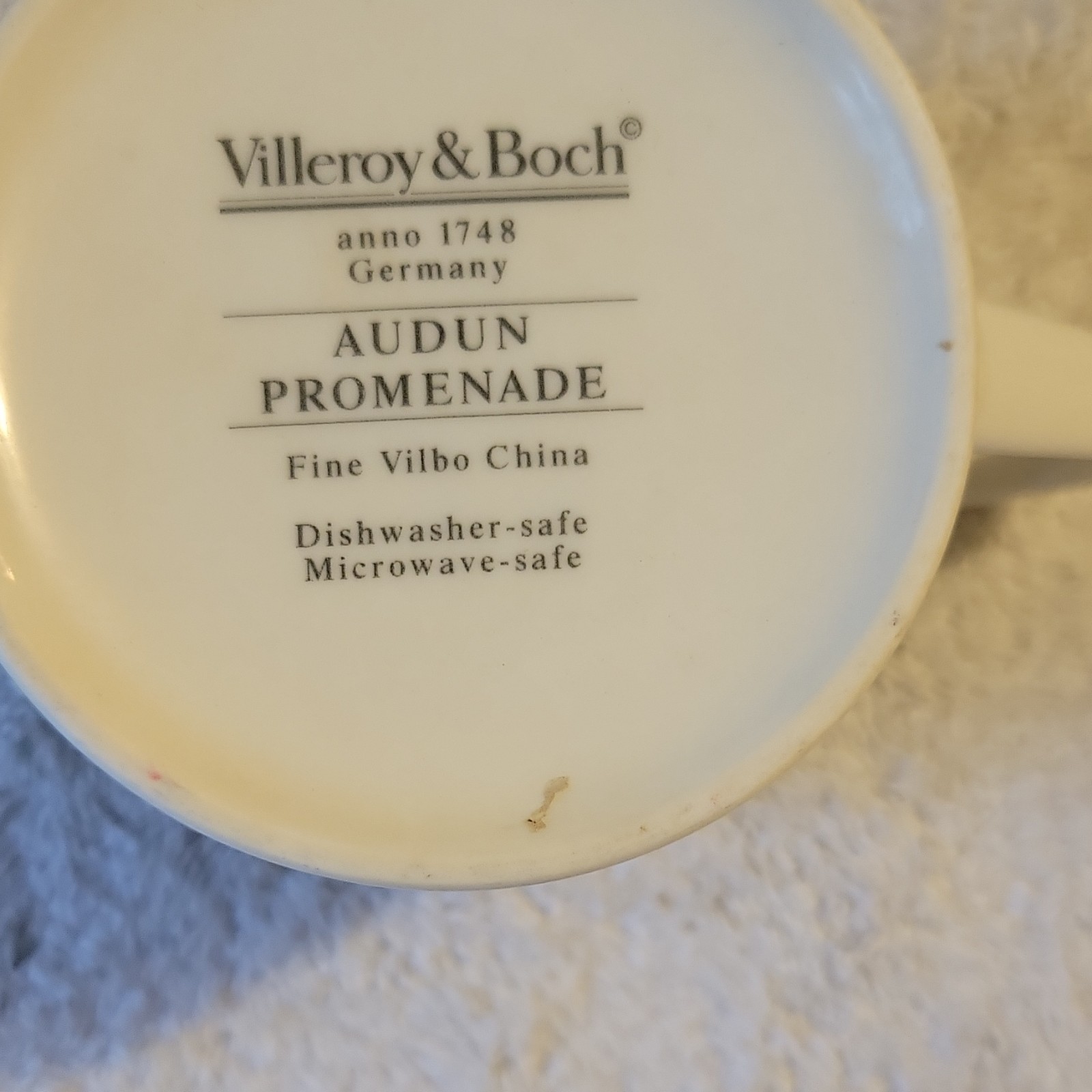 Villeroy & Boch Audun Promenade Fine China Coffee Mug 12oz Black White Safe