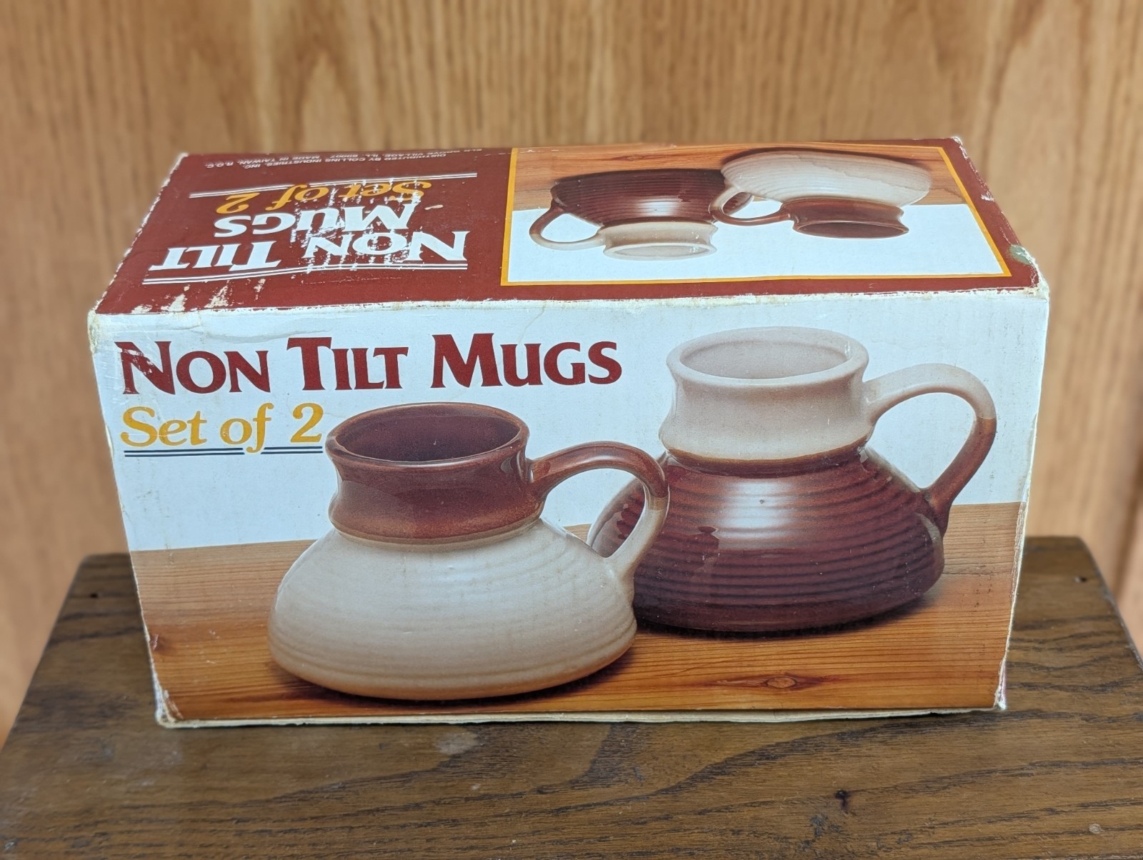 Non Tilt Mugs Set of 2 Ceramic Coffee Cups with Handles 12 Oz