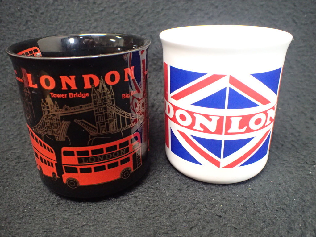Lot of (2) London United Kingdom 11 oz Ceramic Coffee Mugs Cups