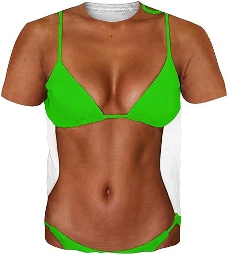 New Fake Chest Green Bra Gift Funny S to 5XL 3D AOP Shirt