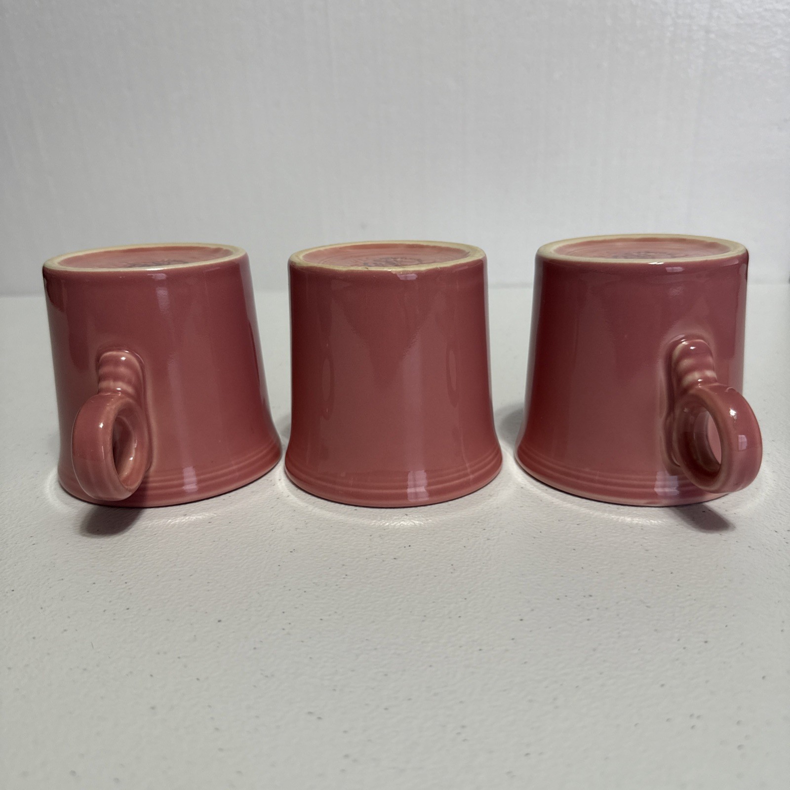 Fiesta Ware Peony Pink Mug Set Of 3 Tom&Jerry Ring Handle Coffee Cup 12oz USA
