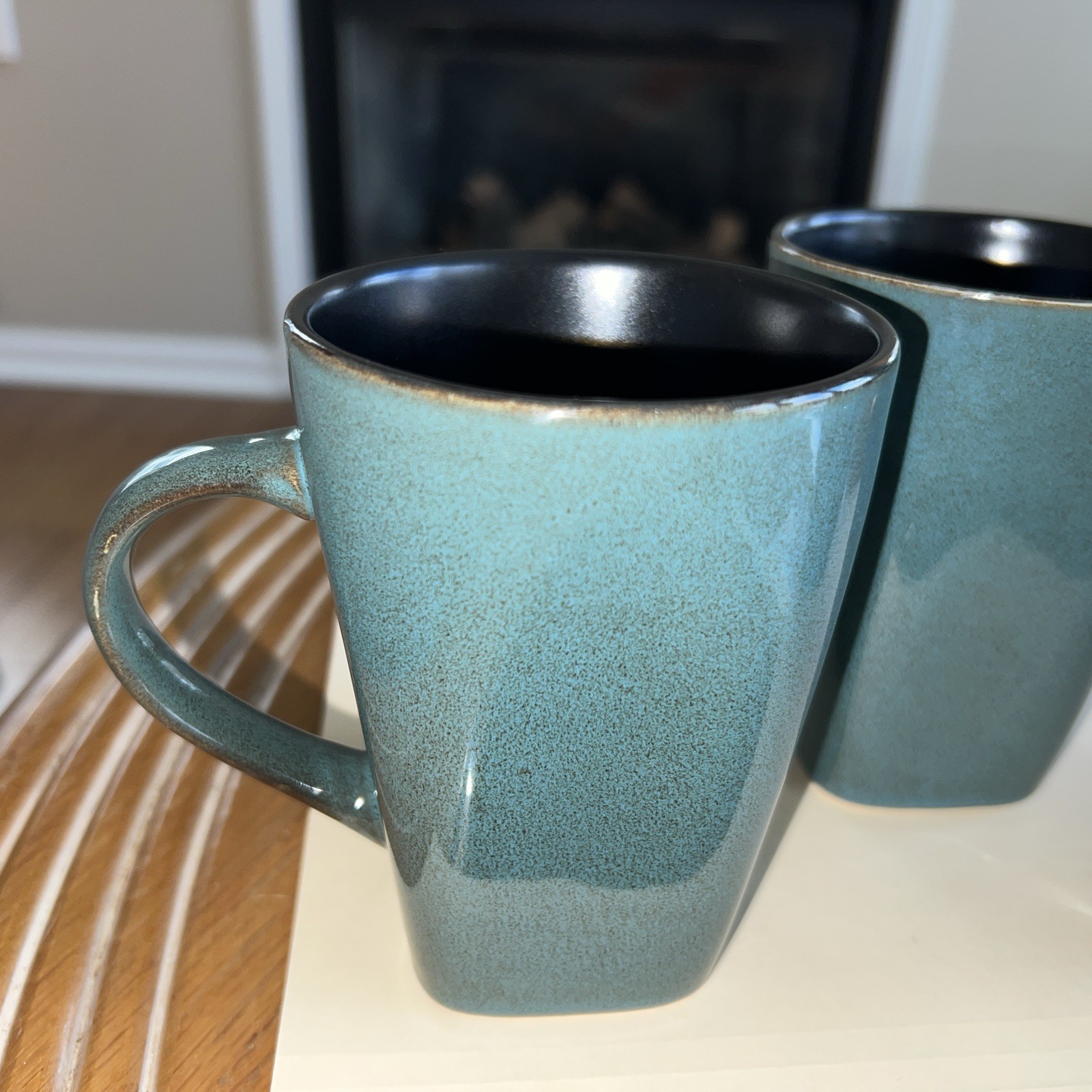 Set of 3 Gibson Elite Stoneware Coffee Mug Teal Color 12oz