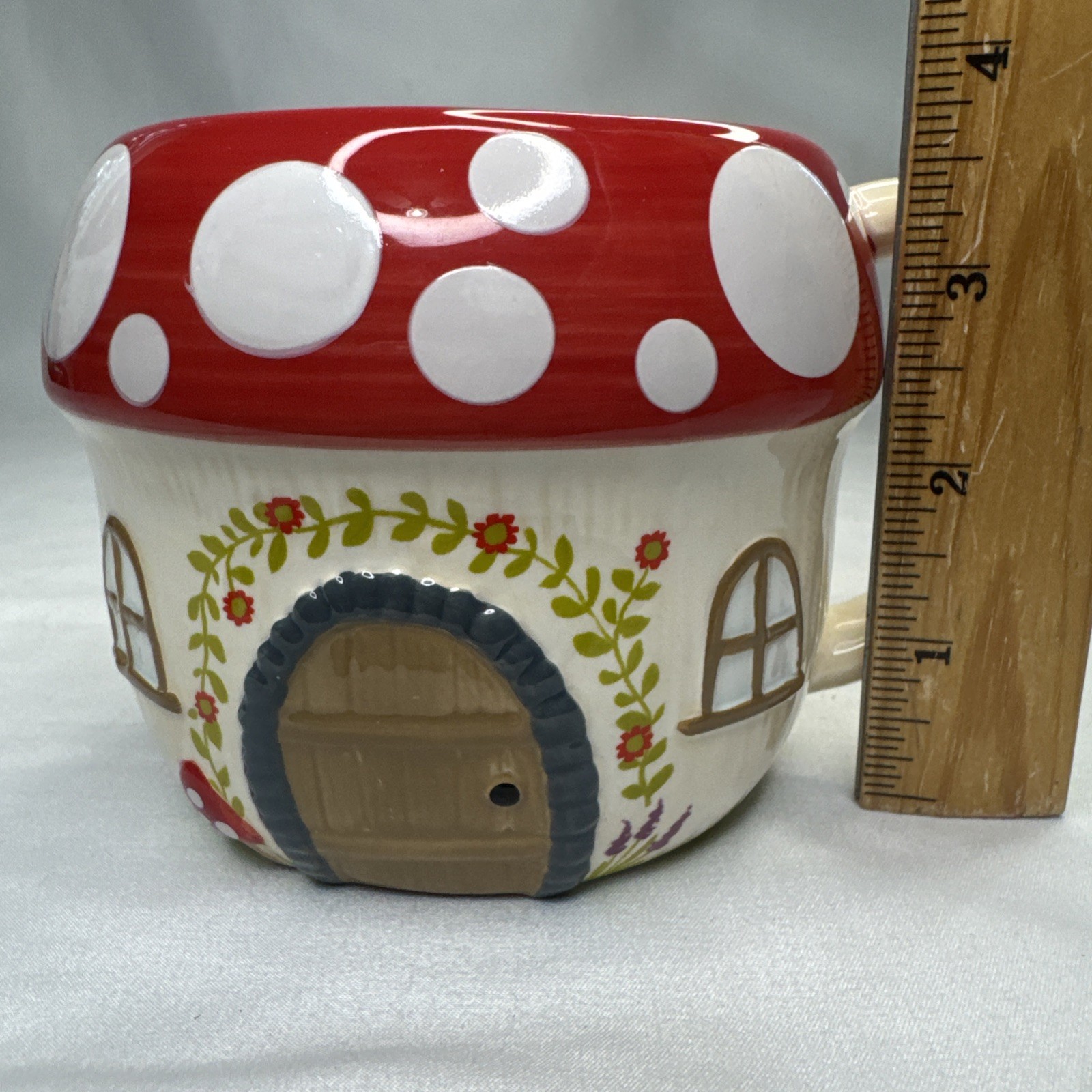 Natural Life Mushroom House Mug Cottage Shaped Ceramic Coffee Cup Of Happy