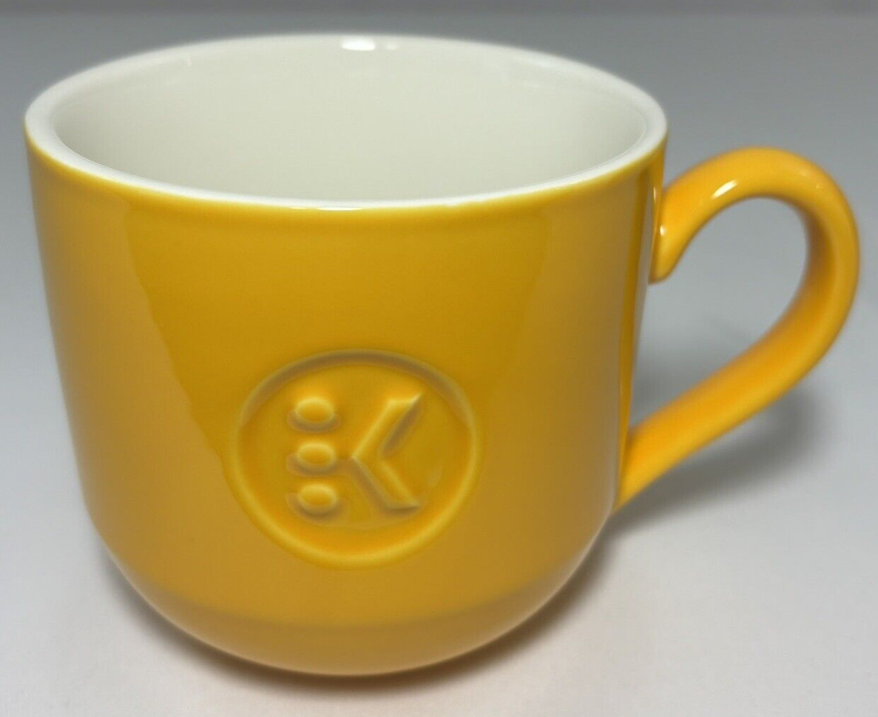 Keurig Signature YELLOW Ceramic Coffee Mug Embossed Logo 14.5 oz