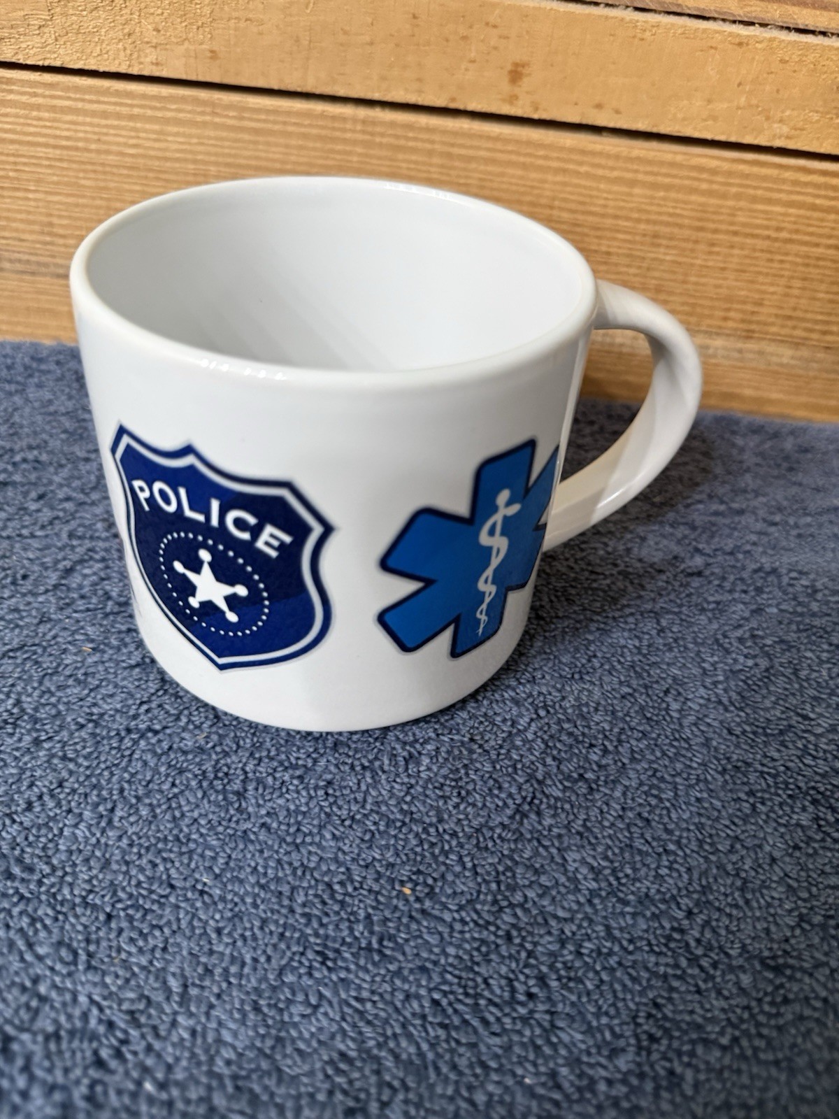 EMT,Firefighter, &Police Coffee Mug. Firefighter Maltese Symbol.