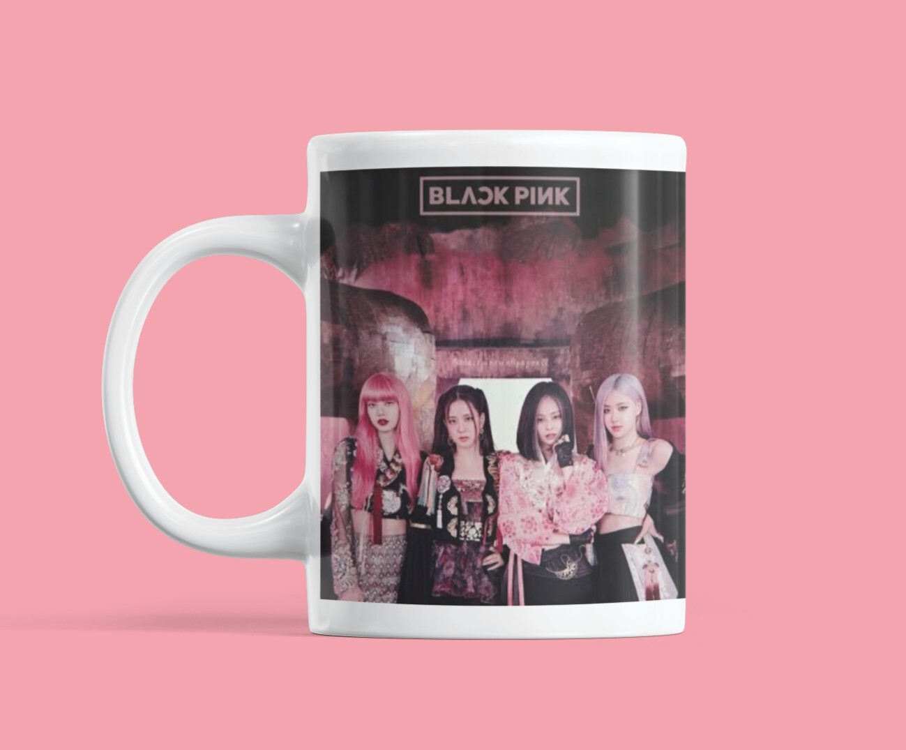 Black Pink Style Ps korean Ceramic Mug kpop