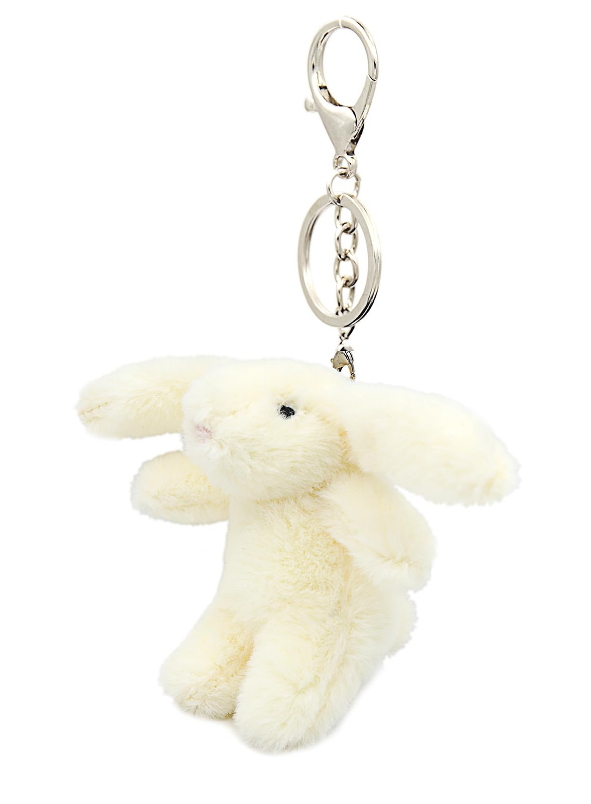 Miokkley Cute Bunny Plush Keychain for Backpack, 3.5″ Inch Mini Small, Beige
