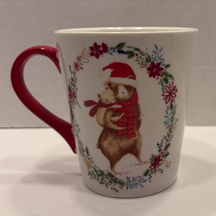 Secret Celebrity Happy Holidays Bears Mug Cup With Red Handle Christmas Mug